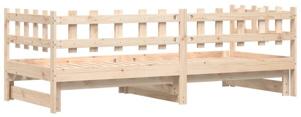 Dnevni ležaj na izvlačenje 2x (80 x 200) cm od masivne borovine - Smeđa / 80 x 200 cm