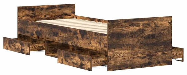 Okvir kreveta s uzglavljem i podnožjem boja hrasta 100 x 200 cm - Smeđa / 100 x 200 cm