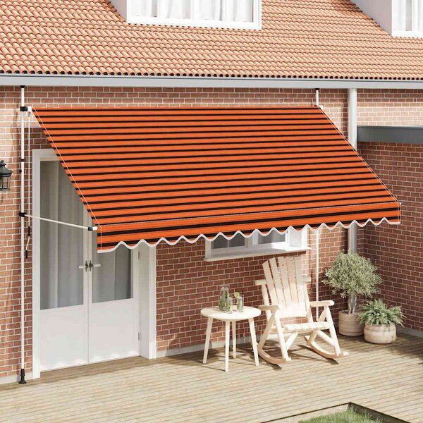 Tenda na ručno uvlačenje 400 cm narančasto-smeđa - Šarena / N/A