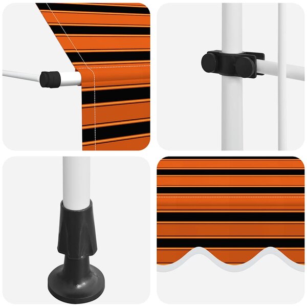 Tenda na ručno uvlačenje 350 cm narančasto-smeđa - Šarena / N/A