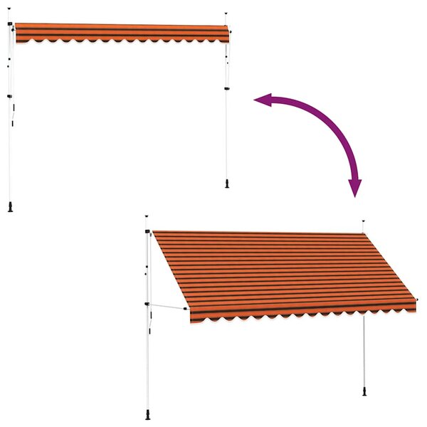 Tenda na ručno uvlačenje 400 cm narančasto-smeđa - Šarena / N/A