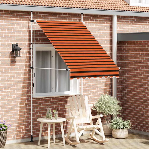 Tenda na ručno uvlačenje 150 cm narančasto-smeđa - Šarena / N/A