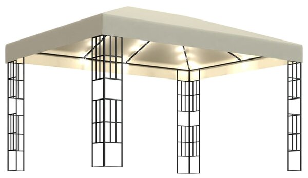 Sjenica s LED svjetlosnim trakama 3 x 4 m krem - Krema / 3 x 4 m