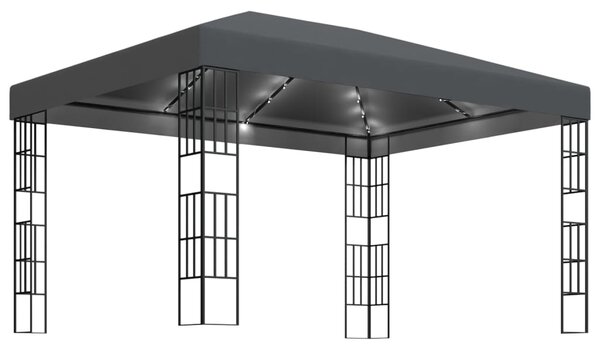 Sjenica s LED svjetlosnim trakama 3 x 4 m antracit - Antracitno siva / N/A