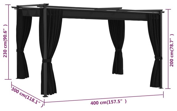 Sjenica 4 x 3 m antracit - Antracitno siva / N/A