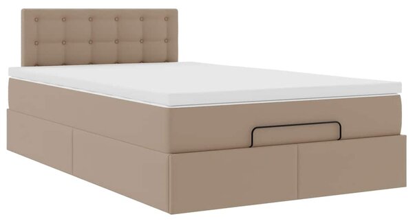 Otomanski krevet s madracima i LED 120x190cm umjetna koža - Smeđa / 120 x 190 cm