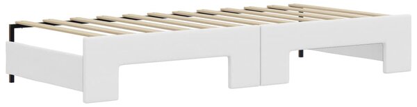 Dnevni krevet na razvlačenje bijeli 90 x 200 cm od umjetne kože - Bijela / 90 x 200 cm