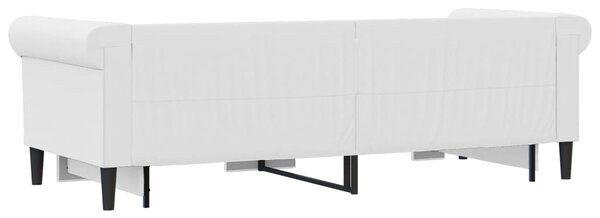 Dnevni krevet na razvlačenje bijeli 90 x 200 cm od umjetne kože - Bijela / 90 x 200 cm