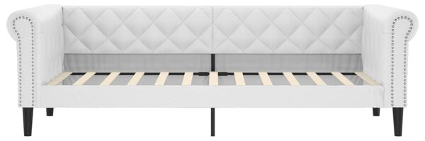Dnevni krevet na razvlačenje bijeli 90 x 200 cm od umjetne kože - Bijela / 90 x 200 cm