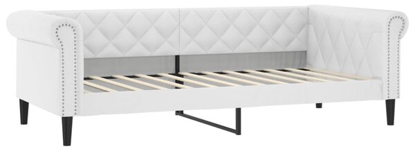 Dnevni krevet na razvlačenje bijeli 90 x 200 cm od umjetne kože - Bijela / 90 x 200 cm