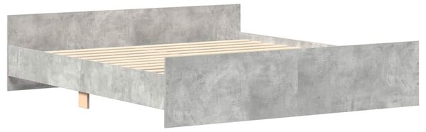 Okvir kreveta s uzglavljem i podnožjem boja betona 180 x 200 cm - Siva / 180 x 200 cm