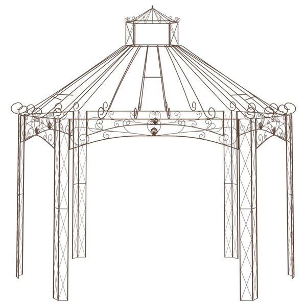 Vrtni paviljon antikni smeđi 400 x 258 x 378 cm željezni - Smeđa / 400 x 258 x 378 cm