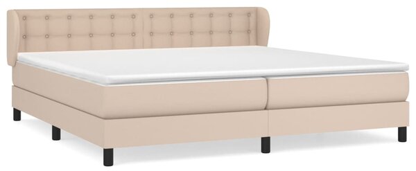 Krevet box spring s madracem cappuccino 200x200cm umjetna koža - Smeđa / 200 x 200 cm