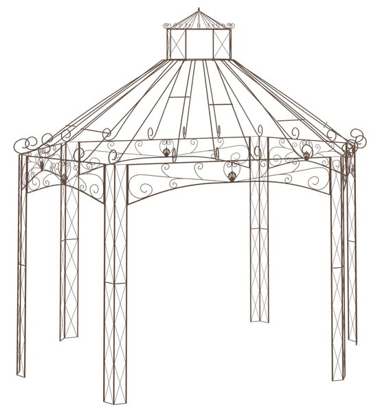 Vrtni paviljon antikni smeđi 400 x 258 x 378 cm željezni - Smeđa / 400 x 258 x 378 cm