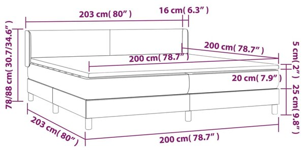 Krevet box spring s madracem cappuccino 200x200cm umjetna koža - Smeđa / 200 x 200 cm