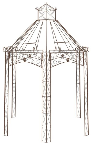 Vrtni paviljon antikni smeđi 400 x 258 x 378 cm željezni - Smeđa / 400 x 258 x 378 cm