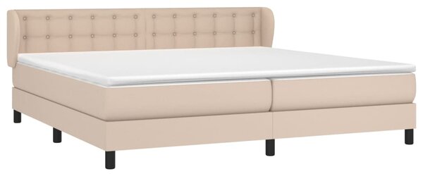 Krevet box spring s madracem cappuccino 200x200cm umjetna koža - Smeđa / 200 x 200 cm