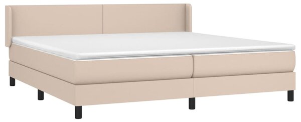 Krevet box spring s madracem cappuccino 200x200cm umjetna koža - Smeđa / 200 x 200 cm