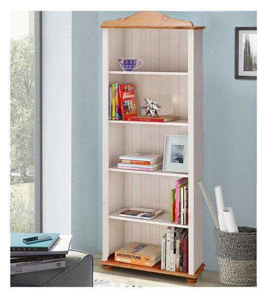 Bijela/u prirodnoj boji biblioteka od masivnog bora 70x181 cm Ella – Støraa