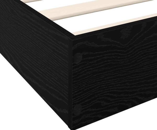 Okvir kreveta za pod Crni hrast 80 x 200 cm Konstruirano drvo - Crna / 80 x 200 cm