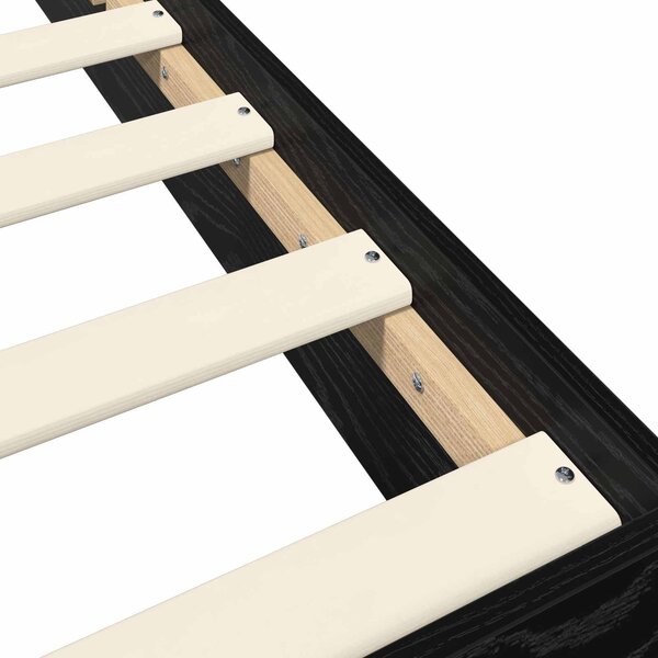 Okvir kreveta za pod Crni hrast 80 x 200 cm Konstruirano drvo - Crna / 80 x 200 cm