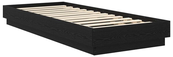 Okvir kreveta za pod Crni hrast 80 x 200 cm Konstruirano drvo - Crna / 80 x 200 cm