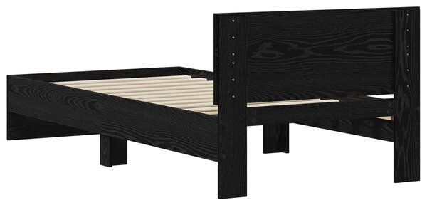 Okvir kreveta s uzglavljem Crni hrast 80 x 200 cm - Crna / 80 x 200 cm