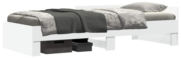 Okvir kreveta s uzglavljem Bijela 80 x 200 cm Konstruirano drvo - Bijela / 80 x 200 cm