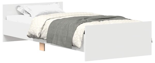 Okvir kreveta s uzglavljem Bijela 80 x 200 cm Konstruirano drvo - Bijela / 80 x 200 cm