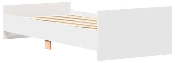 Okvir kreveta s uzglavljem Bijela 80 x 200 cm Konstruirano drvo - Bijela / 80 x 200 cm