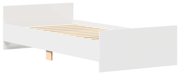 Okvir kreveta s uzglavljem Bijela 80 x 200 cm Konstruirano drvo - Bijela / 80 x 200 cm