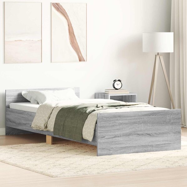 Okvir kreveta s uzglavljem Siva Sonoma 80 x 200 cm - Siva / 80 x 200 cm