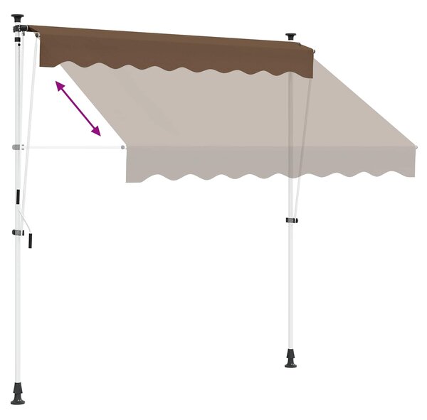 Ručno sklopiva tenda Sivosmeđa 200 cm - Smeđesiva / 200 cm