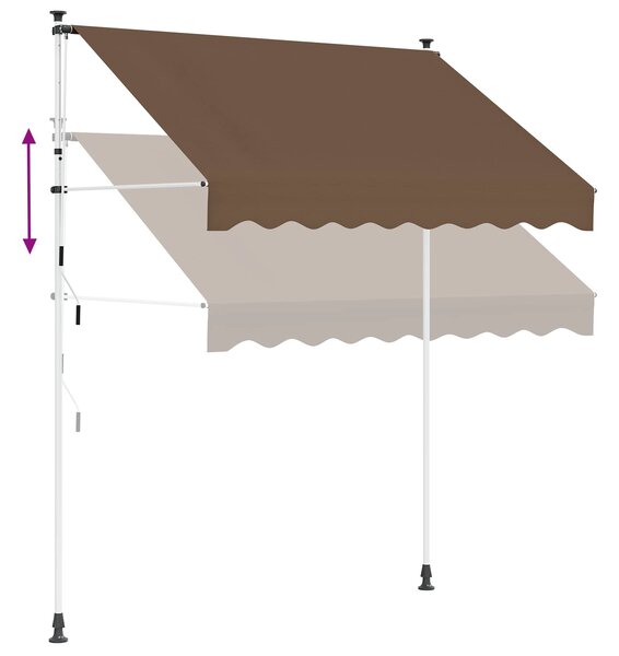 Ručno sklopiva tenda Sivosmeđa 200 cm - Smeđesiva / 200 cm