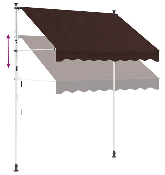 Ručno sklopiva tenda Smeđa 150 cm - Smeđa / 150 cm