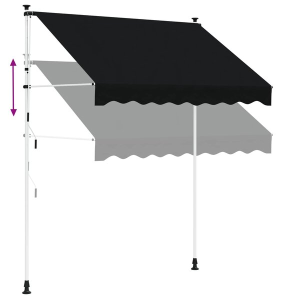 Ručno sklopiva tenda Crna 200 cm - Crna / 200 cm