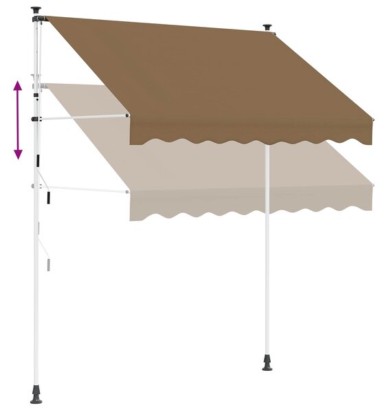 Ručno sklopiva tenda 180 g / m² poliester s PU premazom - Svjetlosiva / 100 cm