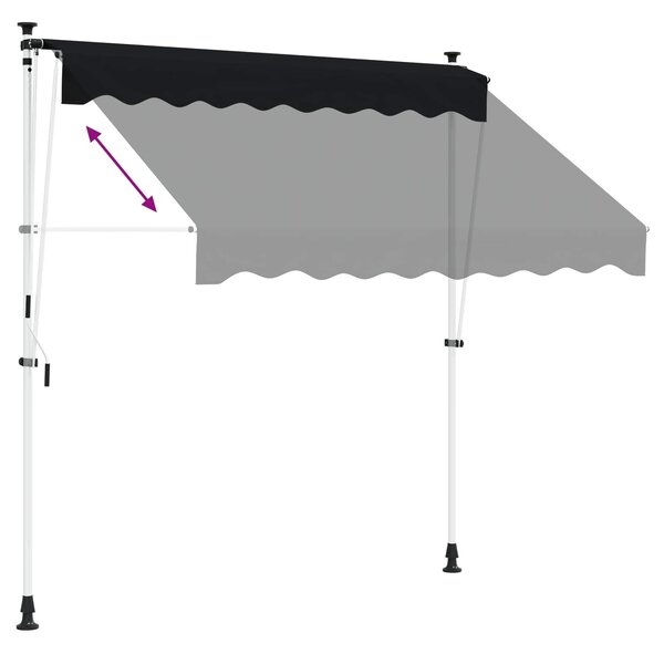 Ručno sklopiva tenda Crna 200 cm - Crna / 200 cm