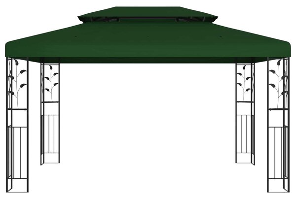 Gazebo 3,97 x 2,96 x 2,68 m Zelena Poliester i čelik - Zelena / 3,97 x 2,96 x 2,68 m