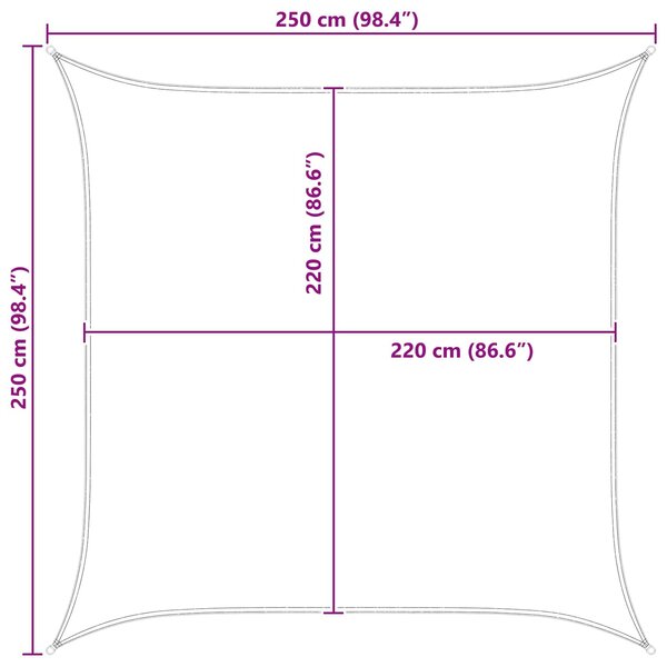 Jedro za sunce Narančasta i smeđa 2,5 x 2,5 m - Narančasta / 2,5 x 2,5 m