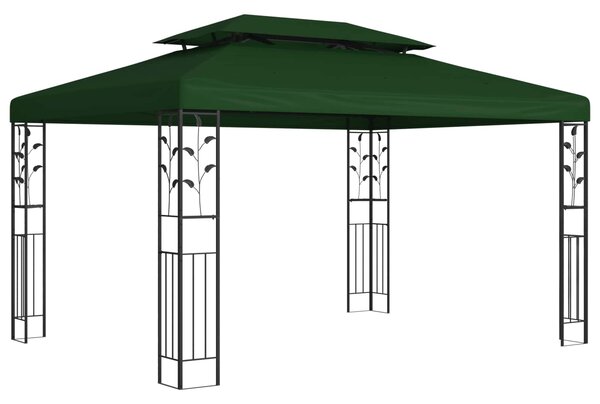 Gazebo 3,97 x 2,96 x 2,68 m Zelena Poliester i čelik - Zelena / 3,97 x 2,96 x 2,68 m