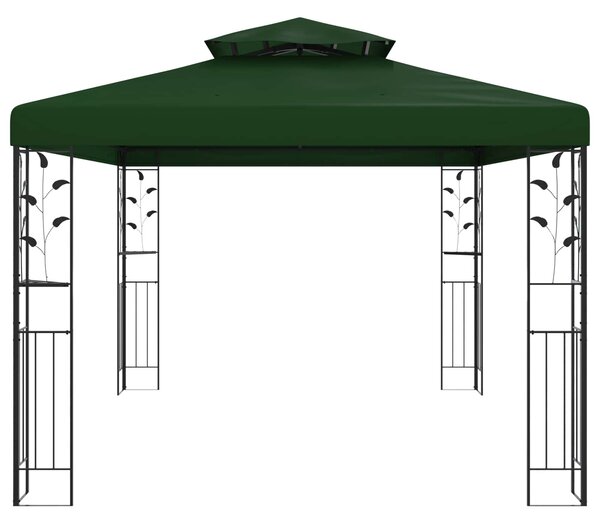 Gazebo 3,97 x 2,96 x 2,68 m Zelena Poliester i čelik - Zelena / 3,97 x 2,96 x 2,68 m