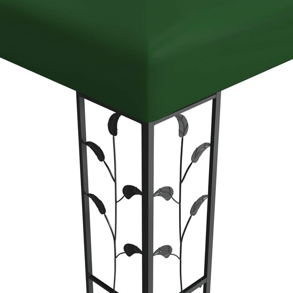 Gazebo 3,97 x 2,96 x 2,68 m Zelena Poliester i čelik - Zelena / 3,97 x 2,96 x 2,68 m