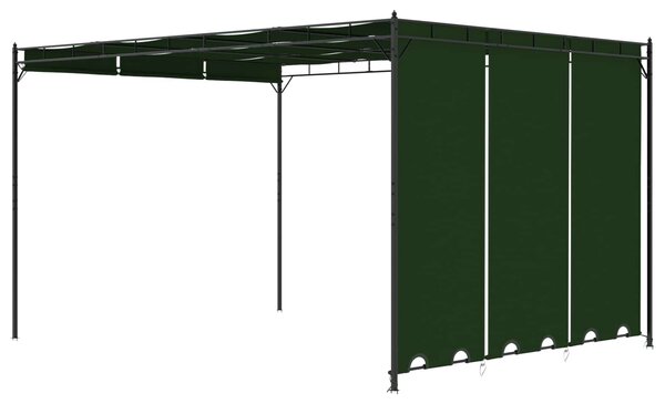 Gazebo 4 x 3 x 2,3 m Zelena Poliester i čelik - Zelena / 4 x 3 x 2,3 m