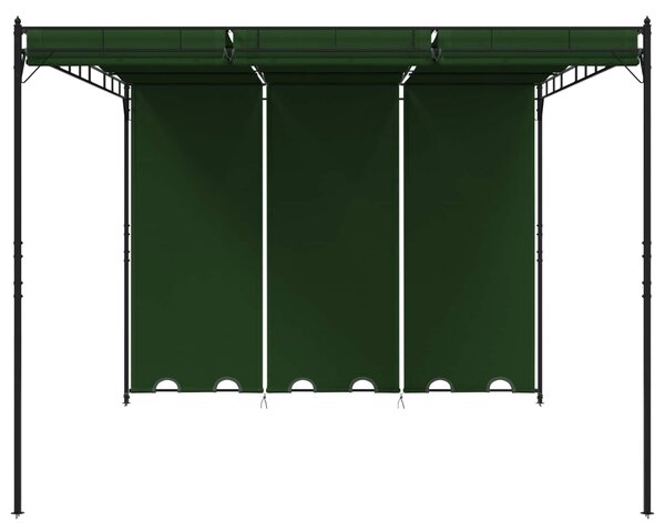 Gazebo 4 x 3 x 2,3 m Zelena Poliester i čelik - Zelena / 4 x 3 x 2,3 m