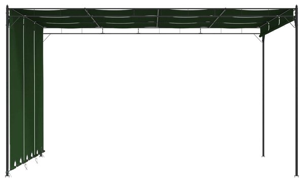 Gazebo 4 x 3 x 2,3 m Zelena Poliester i čelik - Zelena / 4 x 3 x 2,3 m