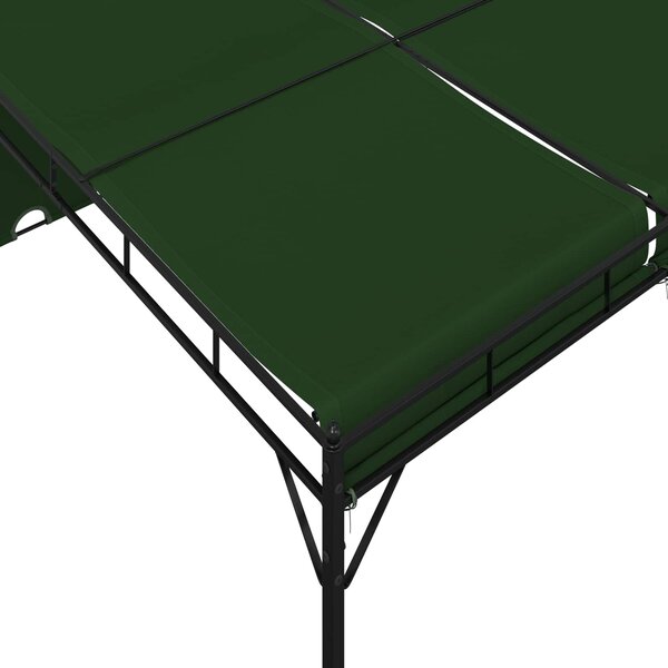 Gazebo 4 x 3 x 2,3 m Zelena Poliester i čelik - Zelena / 4 x 3 x 2,3 m