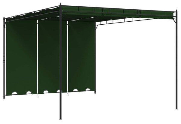 Gazebo 4 x 3 x 2,3 m Zelena Poliester i čelik - Zelena / 4 x 3 x 2,3 m