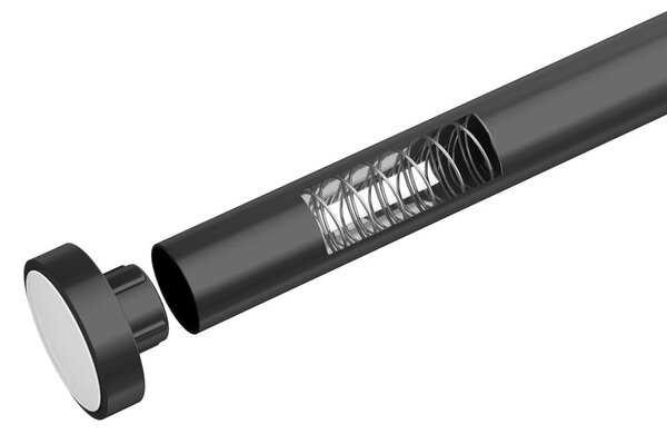 Crna teleskopska kupaonska šipka Wenko Luz, dužine 110-185 cm