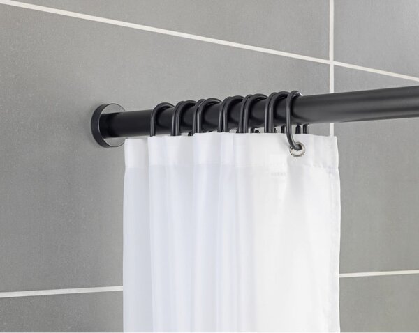 Crna teleskopska kupaonska šipka Wenko Luz, dužine 110-185 cm